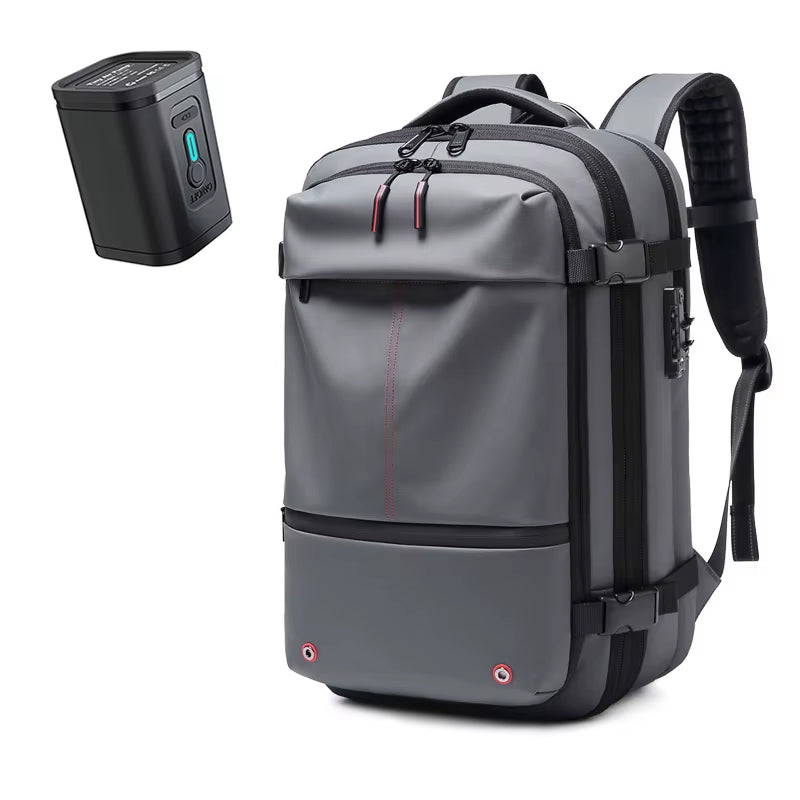 Men Airback Backpack Vacuum Compression Travel Laptop Backpack Business Large Capacity School Backpack Expand Outdoor Backpack