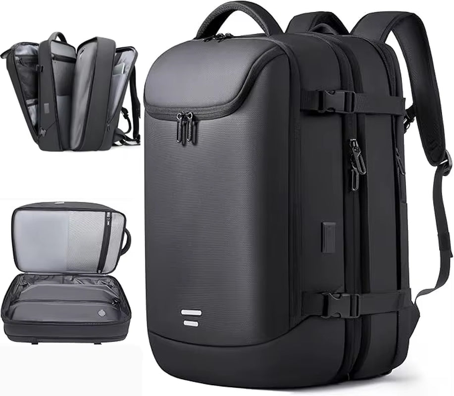 Men Airback Backpack Vacuum Compression Travel Laptop Backpack Business Large Capacity School Backpack Expand Outdoor Backpack