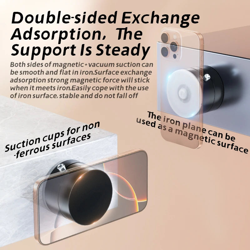 HOT Screen Wall Glass Car Magnetic Phone Holder Hands Free Sided Magnetic Vacuum Suction Phone Mount Holder for All Phones