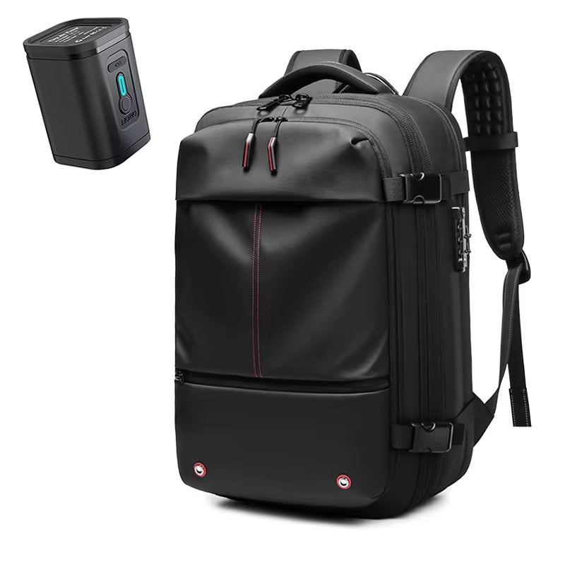 Men Airback Backpack Vacuum Compression Travel Laptop Backpack Business Large Capacity School Backpack Expand Outdoor Backpack