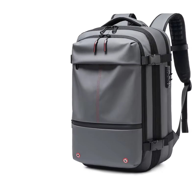 Men Airback Backpack Vacuum Compression Travel Laptop Backpack Business Large Capacity School Backpack Expand Outdoor Backpack