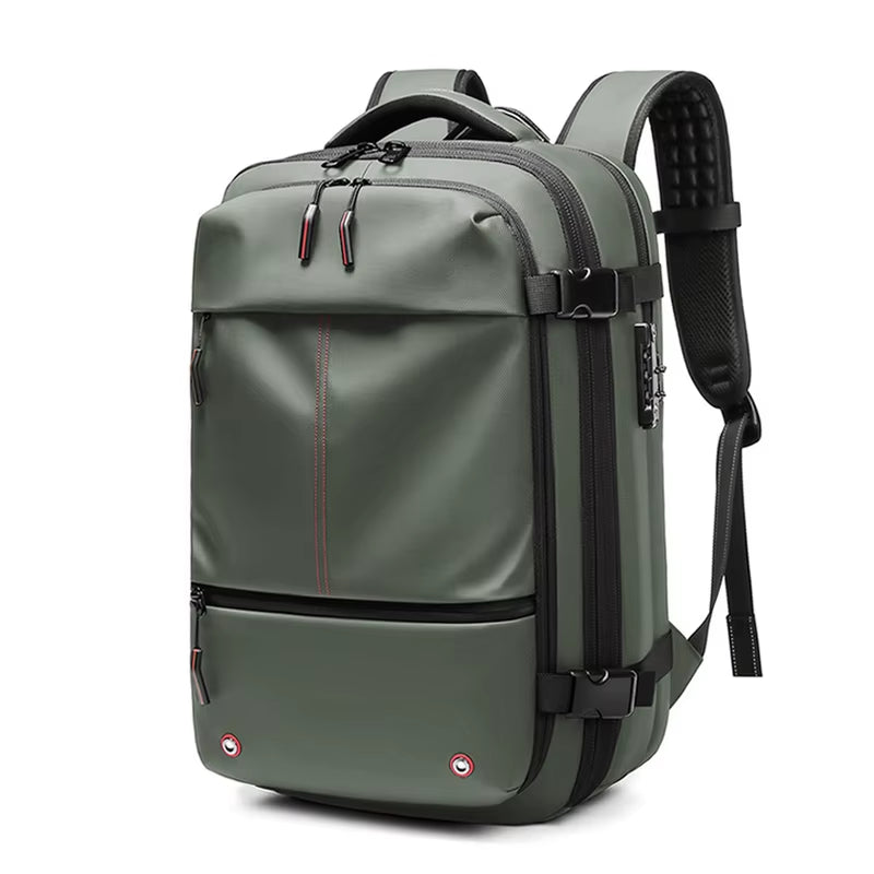 Men Airback Backpack Vacuum Compression Travel Laptop Backpack Business Large Capacity School Backpack Expand Outdoor Backpack