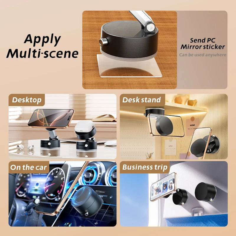 HOT Screen Wall Glass Car Magnetic Phone Holder Hands Free Sided Magnetic Vacuum Suction Phone Mount Holder for All Phones