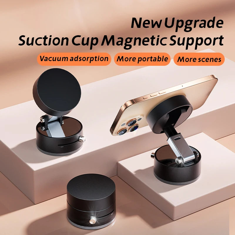HOT Screen Wall Glass Car Magnetic Phone Holder Hands Free Sided Magnetic Vacuum Suction Phone Mount Holder for All Phones