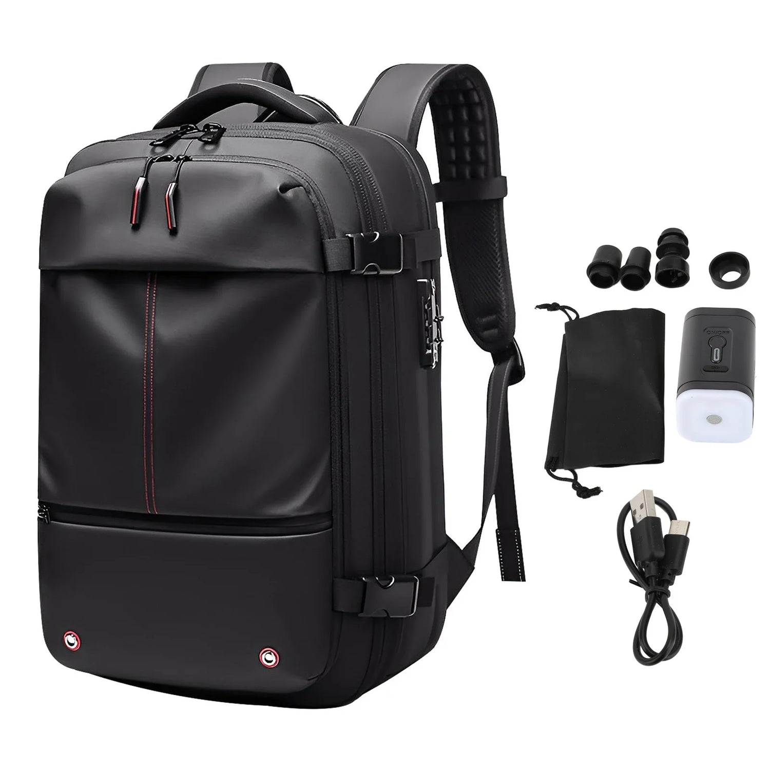 Travel Backpack 19 Inch Large Capacity Stylish Casual Waterproof Men Expandable Travel Backpack with Vacuum Pump for Travel Busi