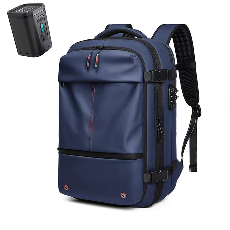 Men Airback Backpack Vacuum Compression Travel Laptop Backpack Business Large Capacity School Backpack Expand Outdoor Backpack