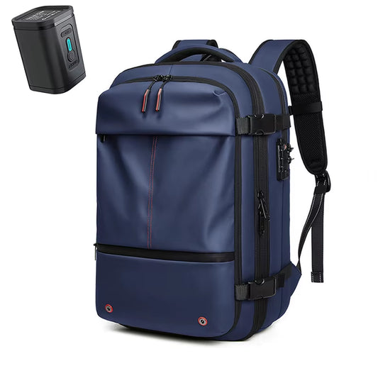 Men Airback Backpack Vacuum Compression Travel Laptop Backpack Business Large Capacity School Backpack Expand Outdoor Backpack