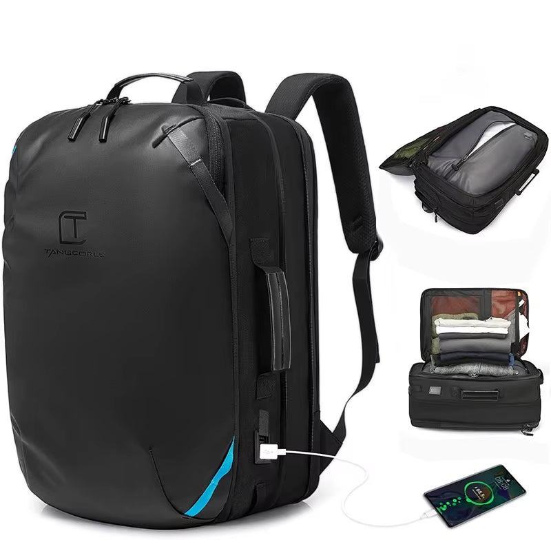 Men Airback Backpack Vacuum Compression Travel Laptop Backpack Business Large Capacity School Backpack Expand Outdoor Backpack