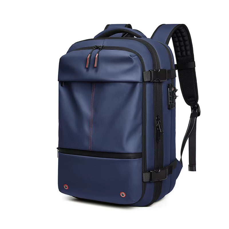 Men Airback Backpack Vacuum Compression Travel Laptop Backpack Business Large Capacity School Backpack Expand Outdoor Backpack